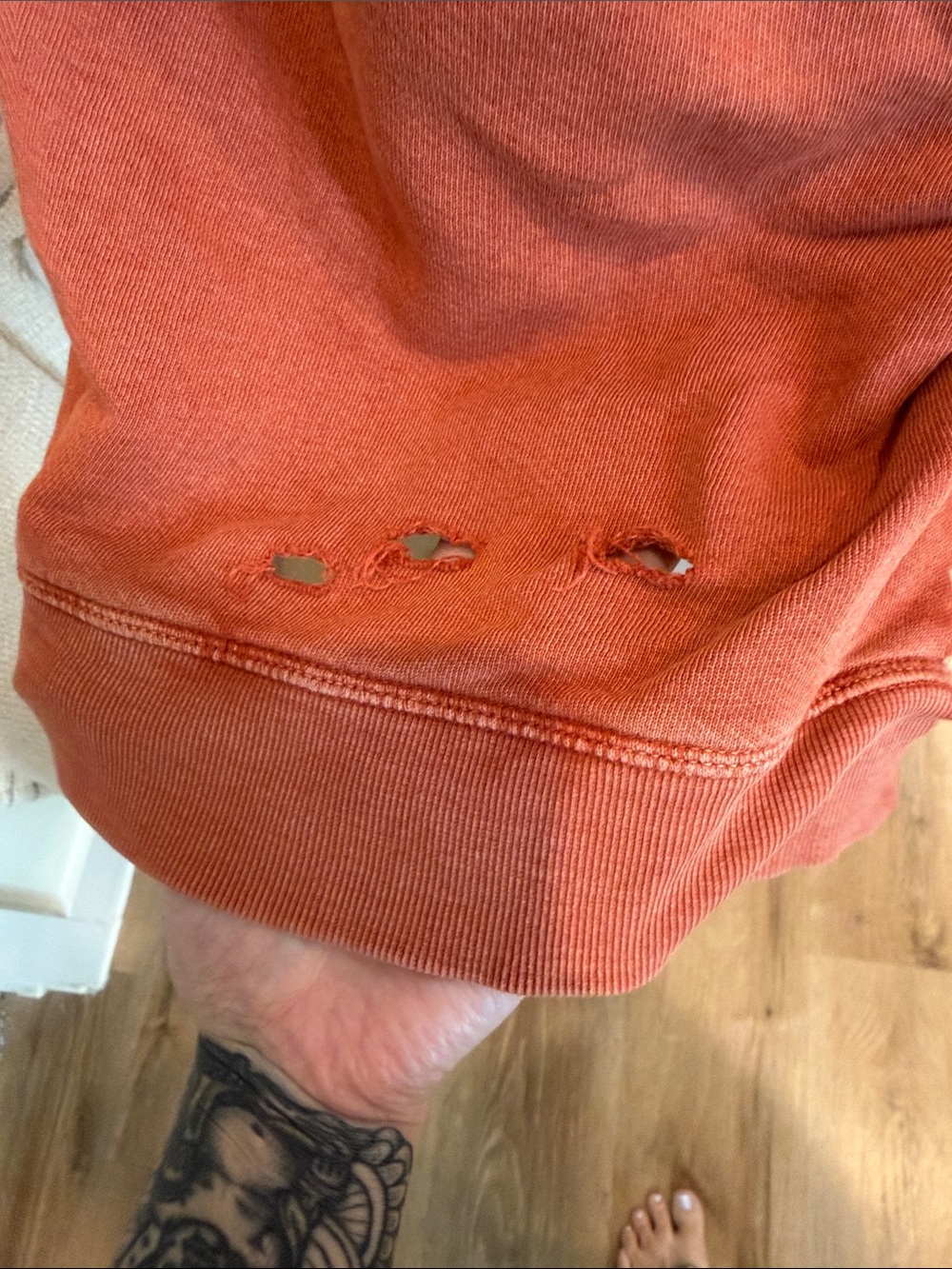 Free People Distressed Pullover Sweater - Rust - Picture 6 of 9